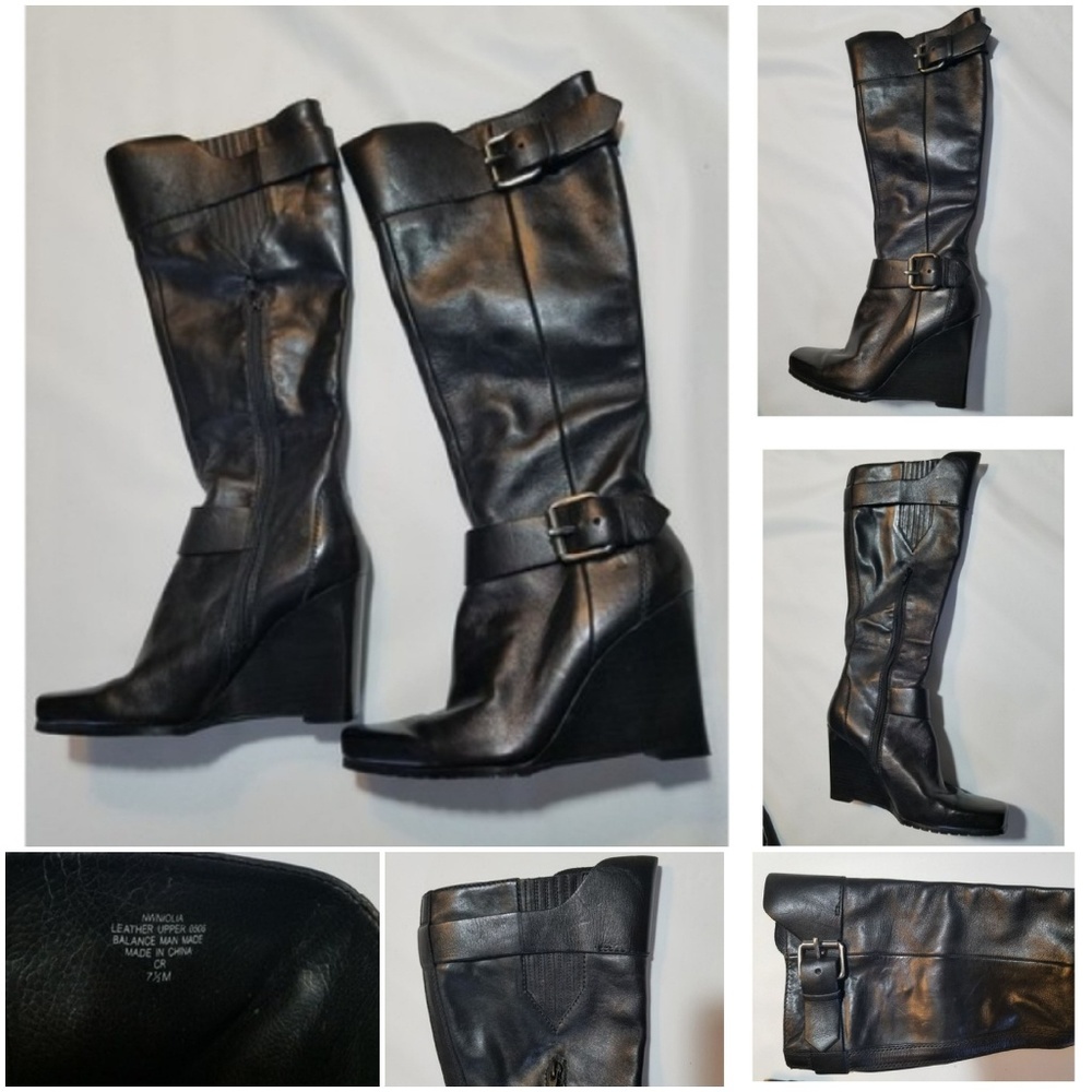 NINE WEST NIOLIA BLACK Boots- 7.0